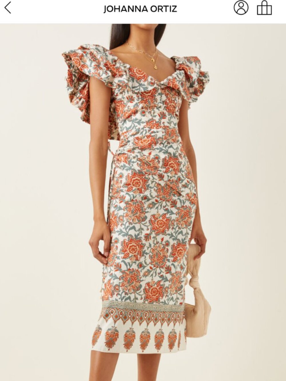 Rare NWT Johanna Ortiz Art De Vivre Printed Cotton Midi Dress